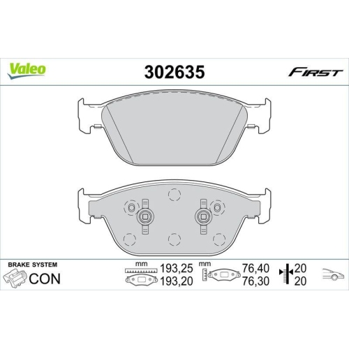 VALEO Bremsbelagsatz, Scheibenbremse FIRST 302635