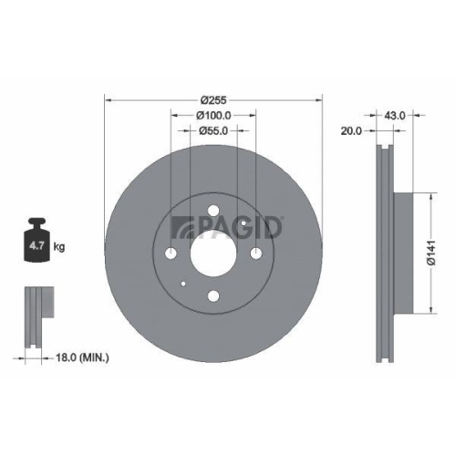 PAGID Bremsscheibe 54156NC