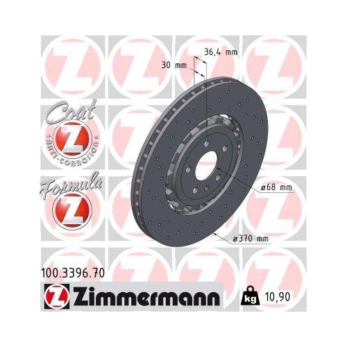 ZIMMERMANN Bremsscheibe FORMULA Z 100.3396.70