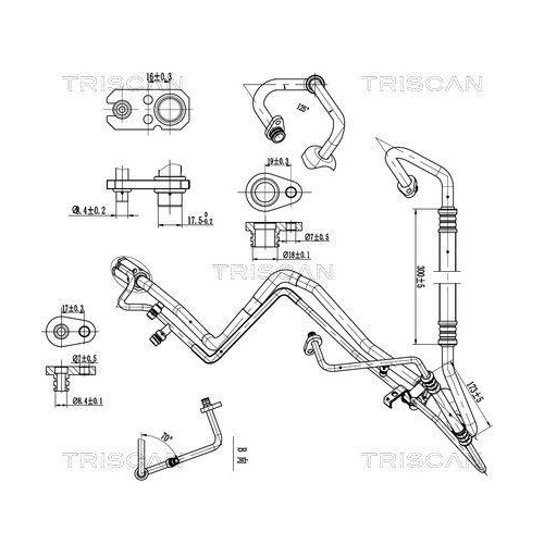 TRISCAN Hochdruck-/Niederdruckleitung, Klimaanlage 9010 28041