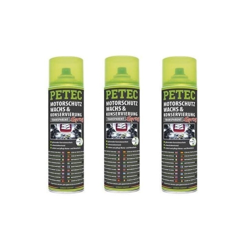 3x PETEC Motorschutz Wachs &amp; Konservierung 500ml Motor Schutz Versiegelung 73430