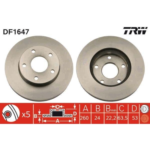TRW Bremsscheibe DF1647