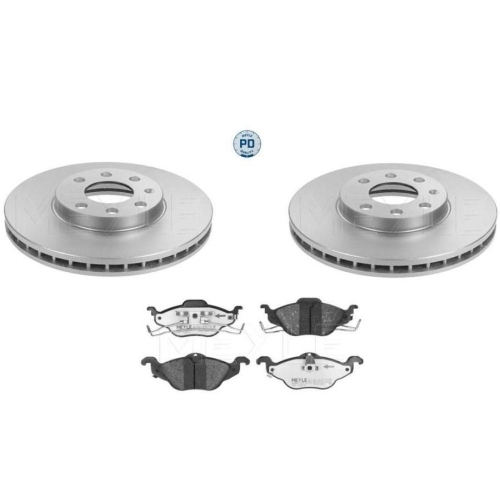 Bremsensatz Meyle Bremsbel&auml;ge + Bremsscheiben 025 230 6317/PD + 615 521 0009/PD