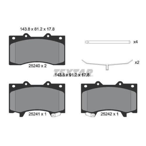 TEXTAR Bremsbelagsatz, Scheibenbremse 2524001