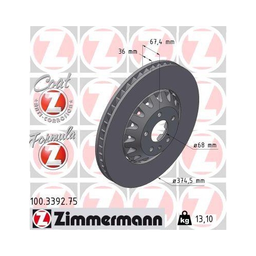 ZIMMERMANN Bremsscheibe FORMULA Z 100.3392.75