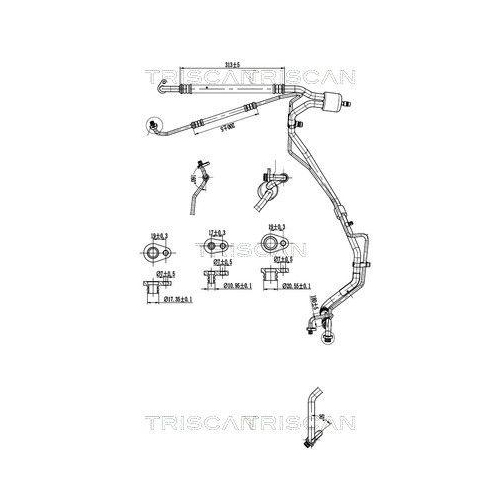 TRISCAN Hochdruck-/Niederdruckleitung, Klimaanlage 9010 28066