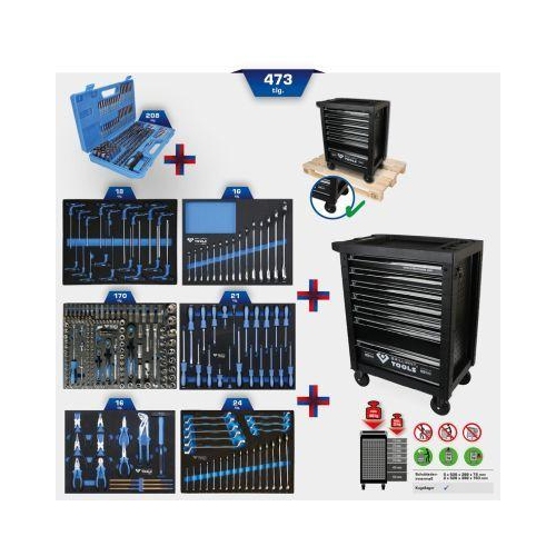 Werkstattwagen mit 7 Schubladen und 473 Werkzeugen KS TOOLS BT153473
