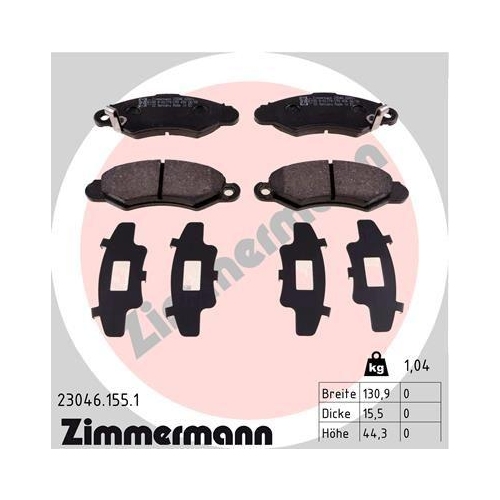 ZIMMERMANN Bremsbelagsatz, Scheibenbremse 23046.155.1