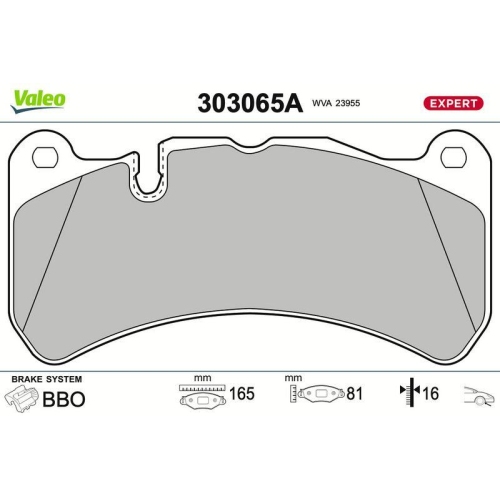 VALEO Bremsbelagsatz, Scheibenbremse EXPERT 303065A