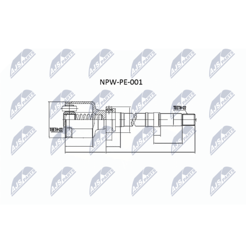 NTY Gelenksatz, Antriebswelle NPW-PE-001
