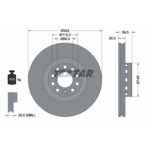 TEXTAR Bremsscheibe PRO 92122103