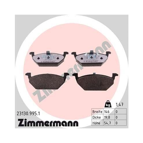 ZIMMERMANN Bremsbelagsatz, Scheibenbremse rd:z 23130.995.1