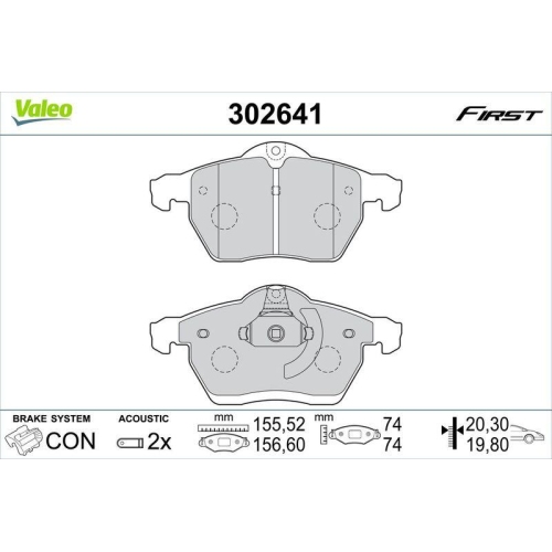 VALEO Bremsbelagsatz, Scheibenbremse FIRST 302641
