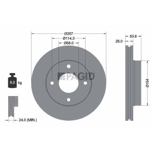 PAGID Bremsscheibe 55531NC