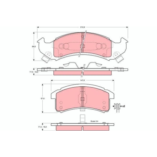 TRW Bremsbelagsatz, Scheibenbremse GDB4054