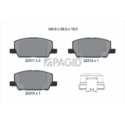 PAGID Bremsbelagsatz, Scheibenbremse T2825N