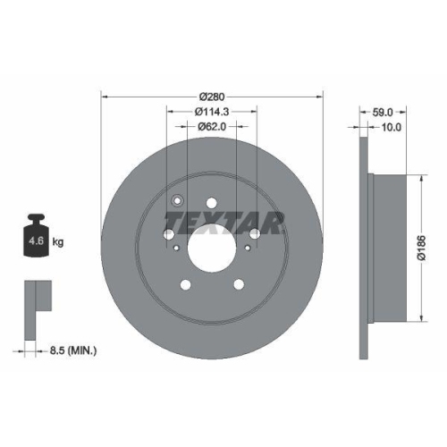 TEXTAR Bremsscheibe PRO 92168103