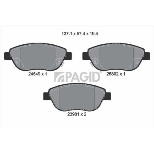 PAGID Bremsbelagsatz, Scheibenbremse T2267N