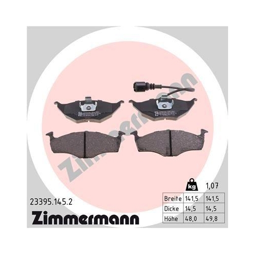 ZIMMERMANN Bremsbelagsatz, Scheibenbremse 23395.145.2