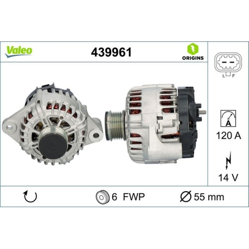 VALEO Generator VALEO ORIGINS - NEW O.E. TECHNOLOGIE 439961