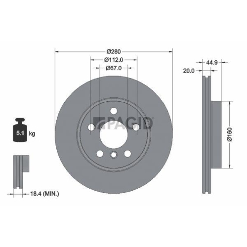 PAGID Bremsscheibe 56053NC