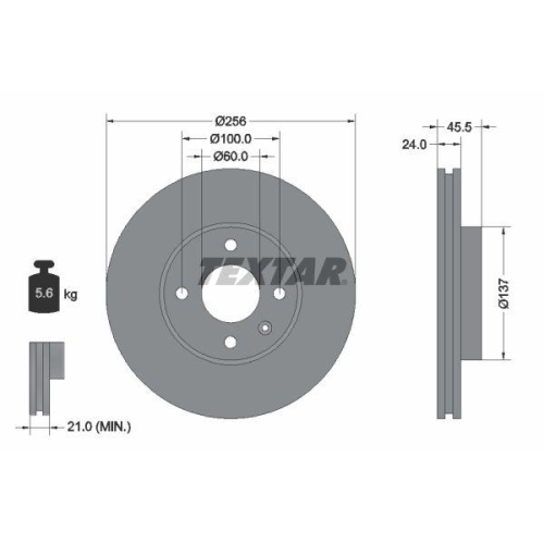 TEXTAR Bremsscheibe 92241400