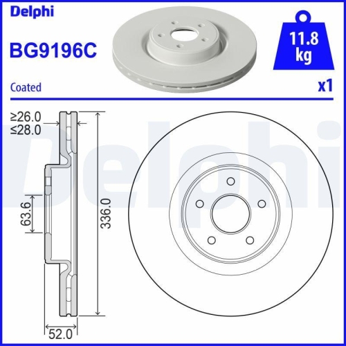 DELPHI Bremsscheibe BG9196C