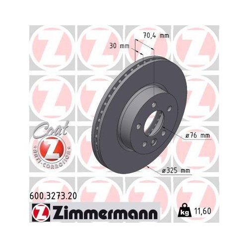 ZIMMERMANN Bremsscheibe COAT Z 600.3273.20