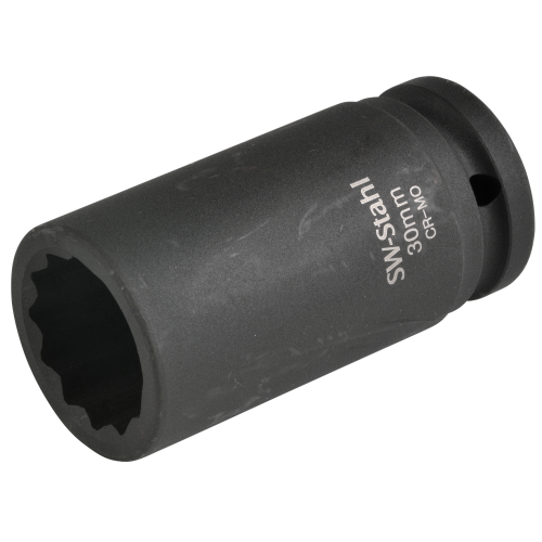 IMPACT-Steckschl&uuml;sseleinsatz, 3/4 Zoll, Zw&ouml;lfkant 30 mm, tief 10186L-30 SW Stahl