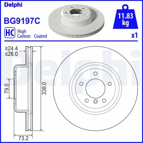 DELPHI Bremsscheibe BG9197C
