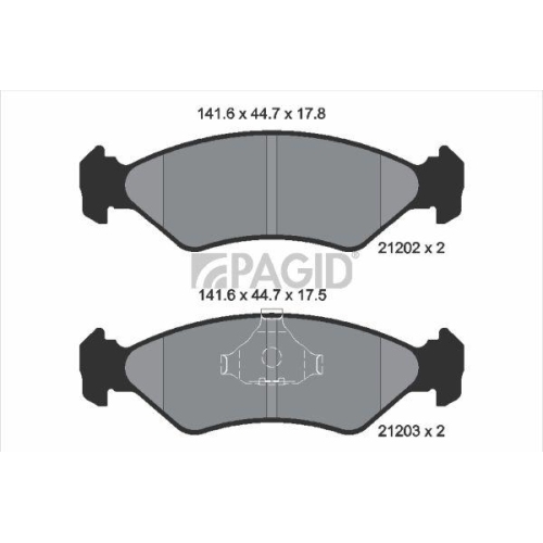 PAGID Bremsbelagsatz, Scheibenbremse T1022N