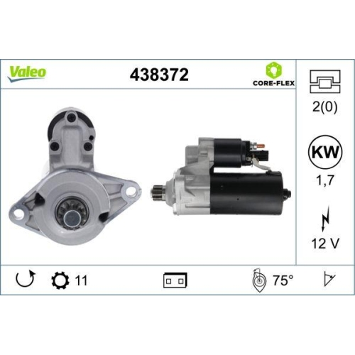 VALEO Starter VALEO CORE-FLEX 438372