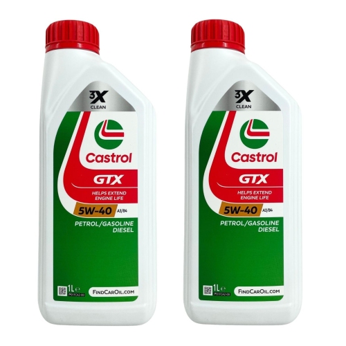 Motor&ouml;l Castrol GTX 5W-40 A3/B4 VW 505 502 Renault MB BMW Longlife 2Liter 15F686