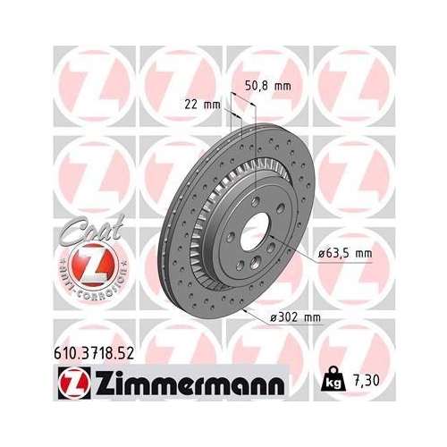 ZIMMERMANN Bremsscheibe SPORT Z 610.3718.52