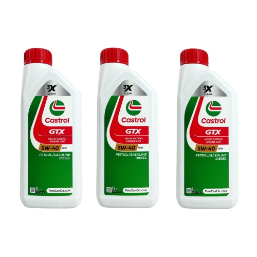 Motor&ouml;l Castrol GTX 5W-40 A3/B4 VW 505 502 Renault MB BMW Longlife 3Liter 15F686
