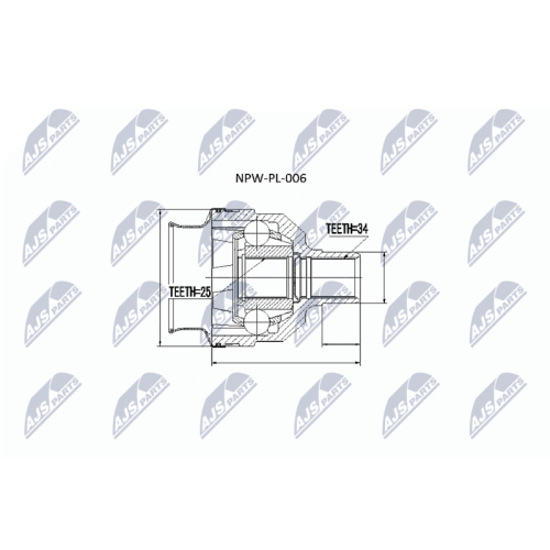 NTY Gelenksatz, Antriebswelle NPW-PL-006