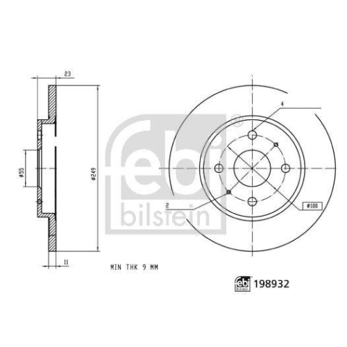 FEBI BILSTEIN Bremsscheibe 198932