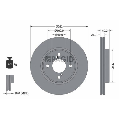 PAGID Bremsscheibe 56037NC