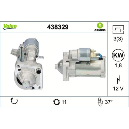 VALEO Starter VALEO ORIGINS - NEW O.E. TECHNOLOGIE 438329