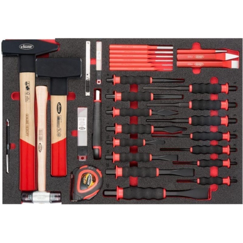 VIGOR Hammer Mei&szlig;el Splinttreiber Satz 563 mm x 393 mm x 35 mm 51 tlg V6817