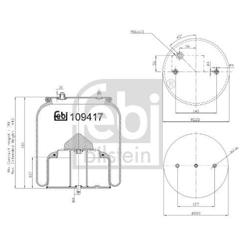 FEBI BILSTEIN Federbalg, Luftfederung 109417