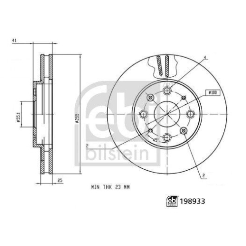 FEBI BILSTEIN Bremsscheibe 198933