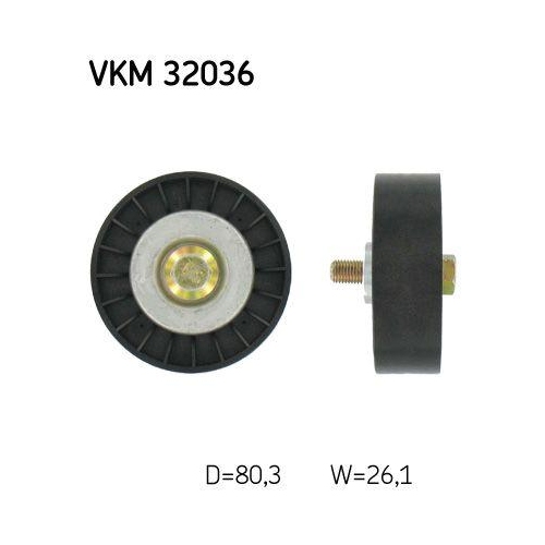 SKF Umlenk-/F&uuml;hrungsrolle, Keilrippenriemen VKM 32036