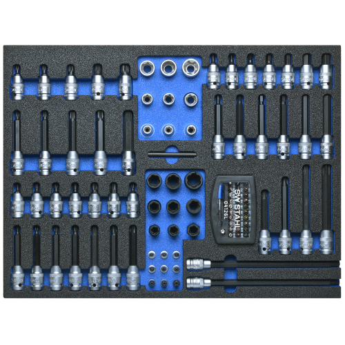Werkstattwagensortiment, Schraubendreheins&auml;tze 1/4 1/2 Zoll 102-teilig SW Stahl