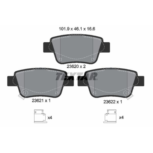 TEXTAR Bremsbelagsatz, Scheibenbremse Q+ 2362002