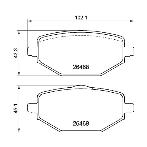 HELLA Bremsbelagsatz, Scheibenbremse 8DB 355 044-241