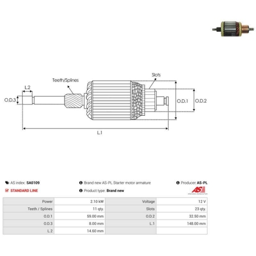 AS-PL Anker, Starter AS SA0109