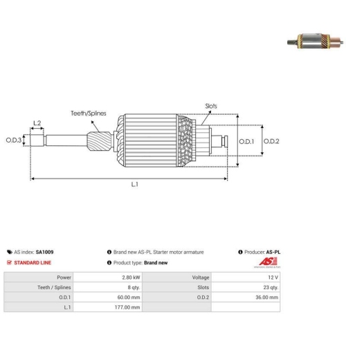 AS-PL Anker, Starter AS SA1009