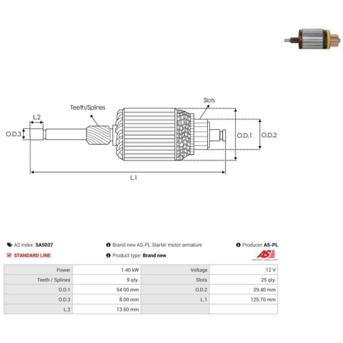 AS-PL Anker, Starter AS SA5037