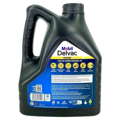 Motor&ouml;l Mobil Delvac Modern MX 15W-40 Super Defense V4 Volvo Mercedes MAN 4Liter
